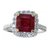 14kt Gold 3.97 ct Ruby & Diamond Ring