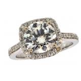 14k Gold 2.96 ct Round Brilliant Lab Diamond Ring