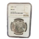 1890 MS63 Morgan Silver Dollar
