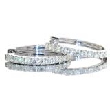 14kt Gold Brilliant 1.00 ct Diamond Hoop Earrings