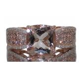 10kt Rose Gold 2.55 ct Morganite & Diamond Ring