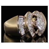 10kt Gold Marquise Cut 1.30 ct Diamond Ring