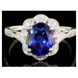 14k Gold 2.70 ct Sapphire & Diamond Ring