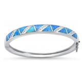 Quality Australian Blue Opal Bangle Bracelet