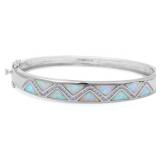 Qualty White Opal Designer Bangle Bracelet