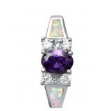Elegant Pink Opal & Amethyst Designer Pendant