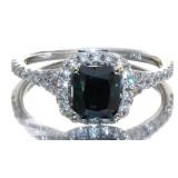 14kt Gold 1.74 ct Fancy Green Diamond Ring