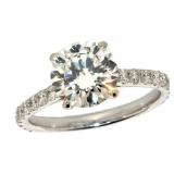 14k Gold 2.52 ct Round Brilliant Lab Diamond Ring