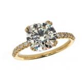 14k Gold 3.37 ct Brilliant VS Lab Diamond Ring