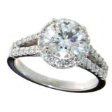 14kt Gold 2.32 ct Brilliant VS Lab Diamond Ring