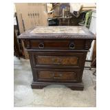 Large "Roman Empire" Nightstand w/ Marble Top
