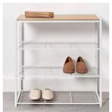 Bright wood Stackable 4 Tier Shoe Rack