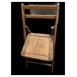 Vintage Oak Folding Chair