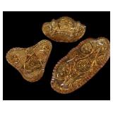 (3) Pc Amber Glass