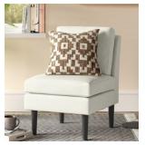 Gelbin Faux Leather Slipper Chair w/ Wood Legs