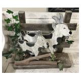 Large Wooden Goat Statue