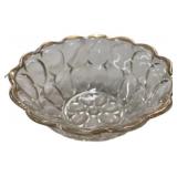 Gold Rim Bowl & Cake Plate