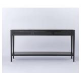 Threshold  Woven Drawer Console Black Table