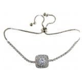 Cushion Cut 4.50 ct White Topaz Bolo Bracelet
