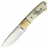 MARBLES MR441 FIXED BLADE SCRIMSHAW POCKET KNIFE