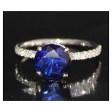 14kt Gold 3.22 ct Sapphire & Diamond Ring
