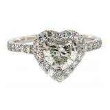 14k Gold 1.44 ct Heart Shape VS Lab Diamond Ring