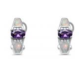 Elegant Pink Opal & Amethyst Designer Earrings