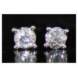 14kt Gold 1/2 ct Antique Euro Cut Stud Earrings
