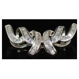 14kt Gold 1.00 ct Baguette Diamond Side Pendant