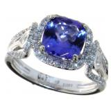 14kt Gold 2.71 ct Tanzanite & Diamond Ring