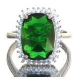 Cushion Cut 6.22 ct Emerald Cocktail Ring
