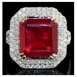 14kt Gold 9.49 ct Ruby & Diamond Ring
