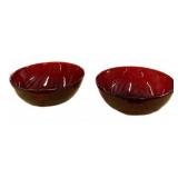 (2) Ruby Vegetable Bowls