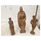 3pc Set of Wood Statues
