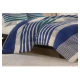 Ink & Ivy Blue Striped Twin Duvet Set