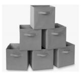 (6) Oxford Fabric Foldable Storage Cubes