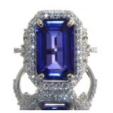 14kt Gold 9.99 ct Sapphire & Diamond Ring