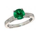 18k Gold 1.38 ct TACORI Emerald & Diamond Ring