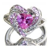 Beautiful 3.80 ct Pink Sapphire & Diamond RIng