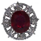 14kt Gold 10.31 ct Ruby & Diamond Ring