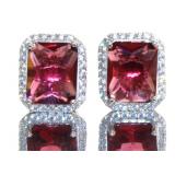 Emerald Cut 6.55 ct Ruby Stud Earrings