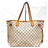 Louis Vuitton LV Tote Bag Neverfull MM Azur White