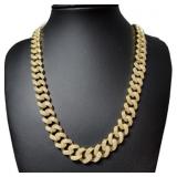 14kt/Silver 20" Miami Cuban Link Pave