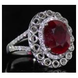 14kt Gold 9.76 ct  Ruby & Diamond Ring
