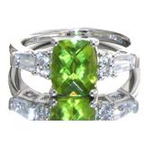 Radiant Cut 2.50 ct Peridot Dinner Ring
