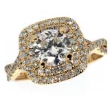14k Gold 1.55 ct Brilliant VS2 Lab Diamond Ring