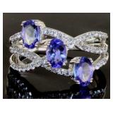 Natural Tanzanite Modern Style Designer Ring