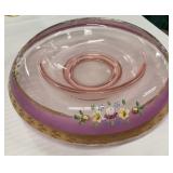 Hand Painted Gold Rim Pink Bowl