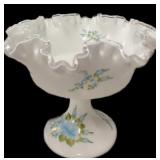 Hand Painted Fenton Pedestal Bowl