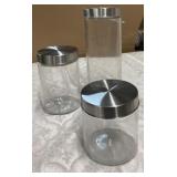 (3) Glass Canisters